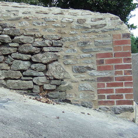 Wall after repointing