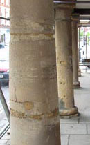 Wotton Basset Town Hall Pillars before restoration